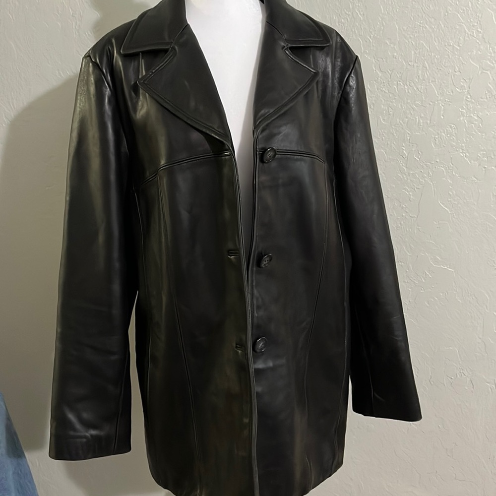 Sienna black leather blazer size XL